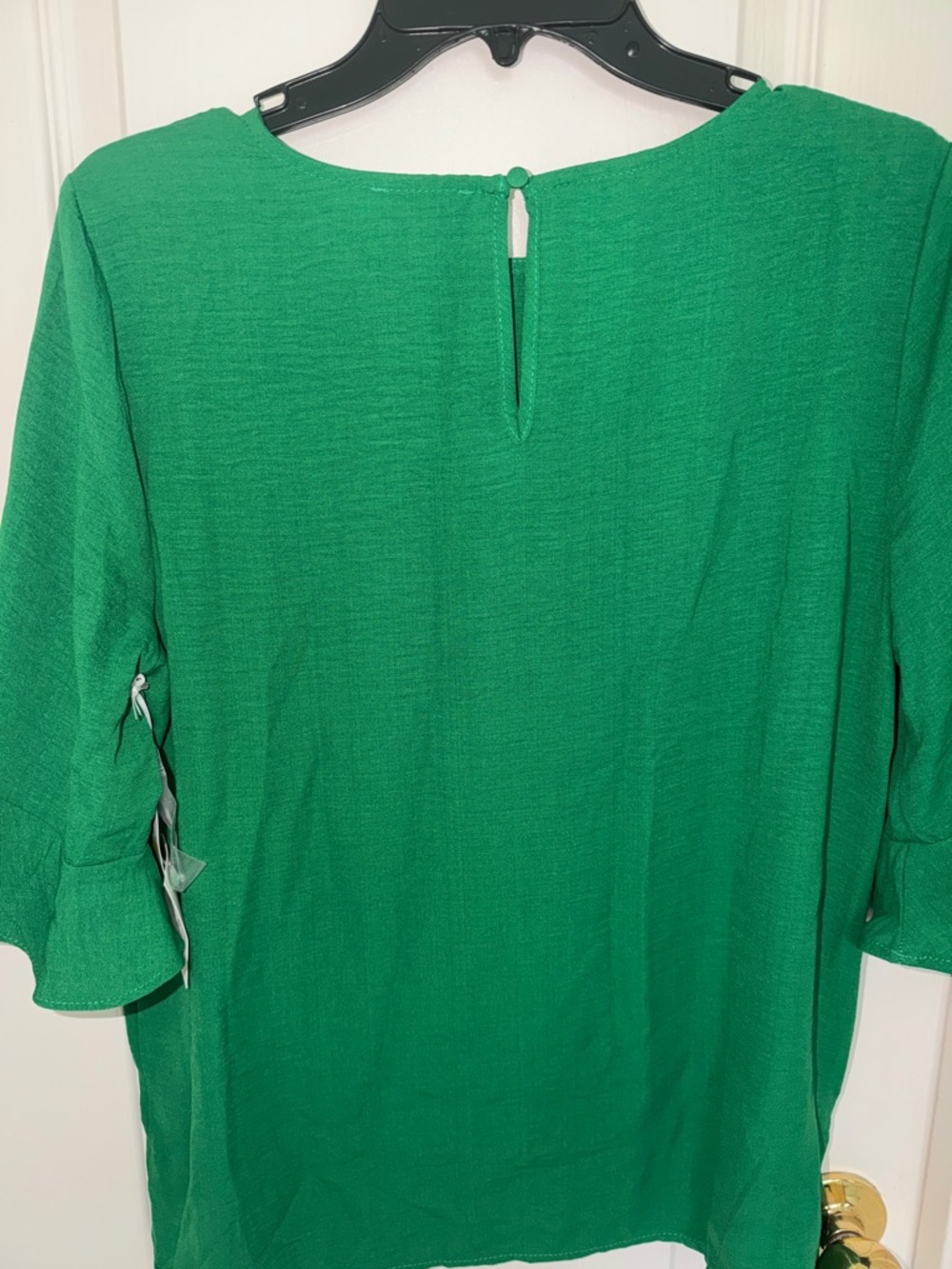 CeCe Bright Green Ruffle Sleeve Top - Picture 3 of 5